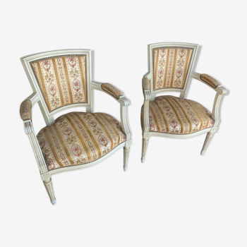 Paire de fauteuils Louis XVI