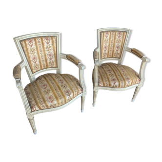 Louis XVI armchair pair