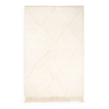 Berber carpet beni urain ecru with diamonds in relief 256 x 170 cm
