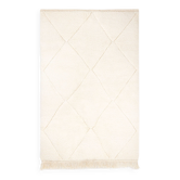 Tapis berbere beni ourain ecru avec losanges en relief 256 x 170 cm