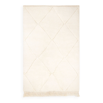 Berber carpet beni urain ecru with diamonds in relief 256 x 170 cm