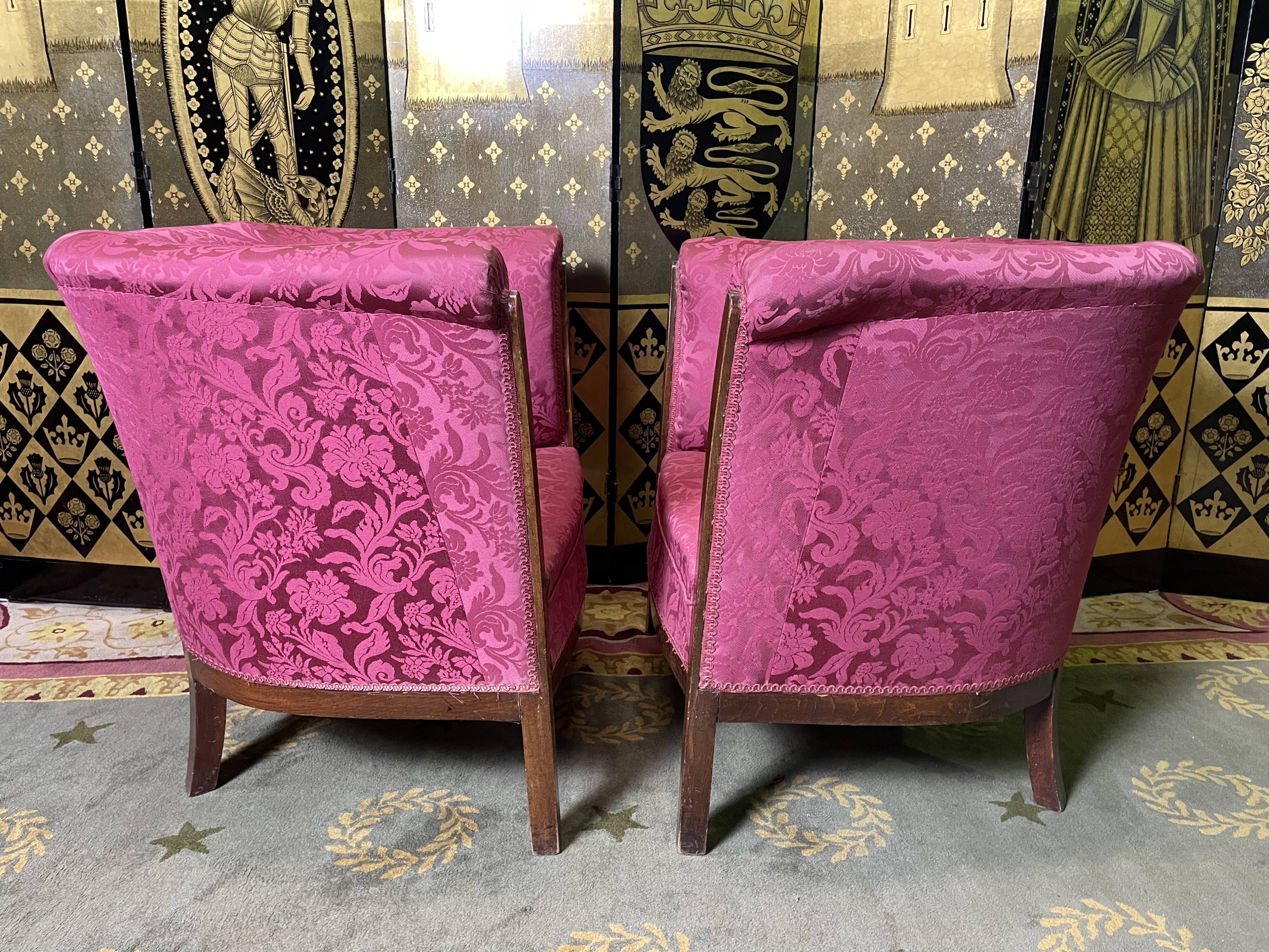 Pair of armchairs bergères Art Deco period