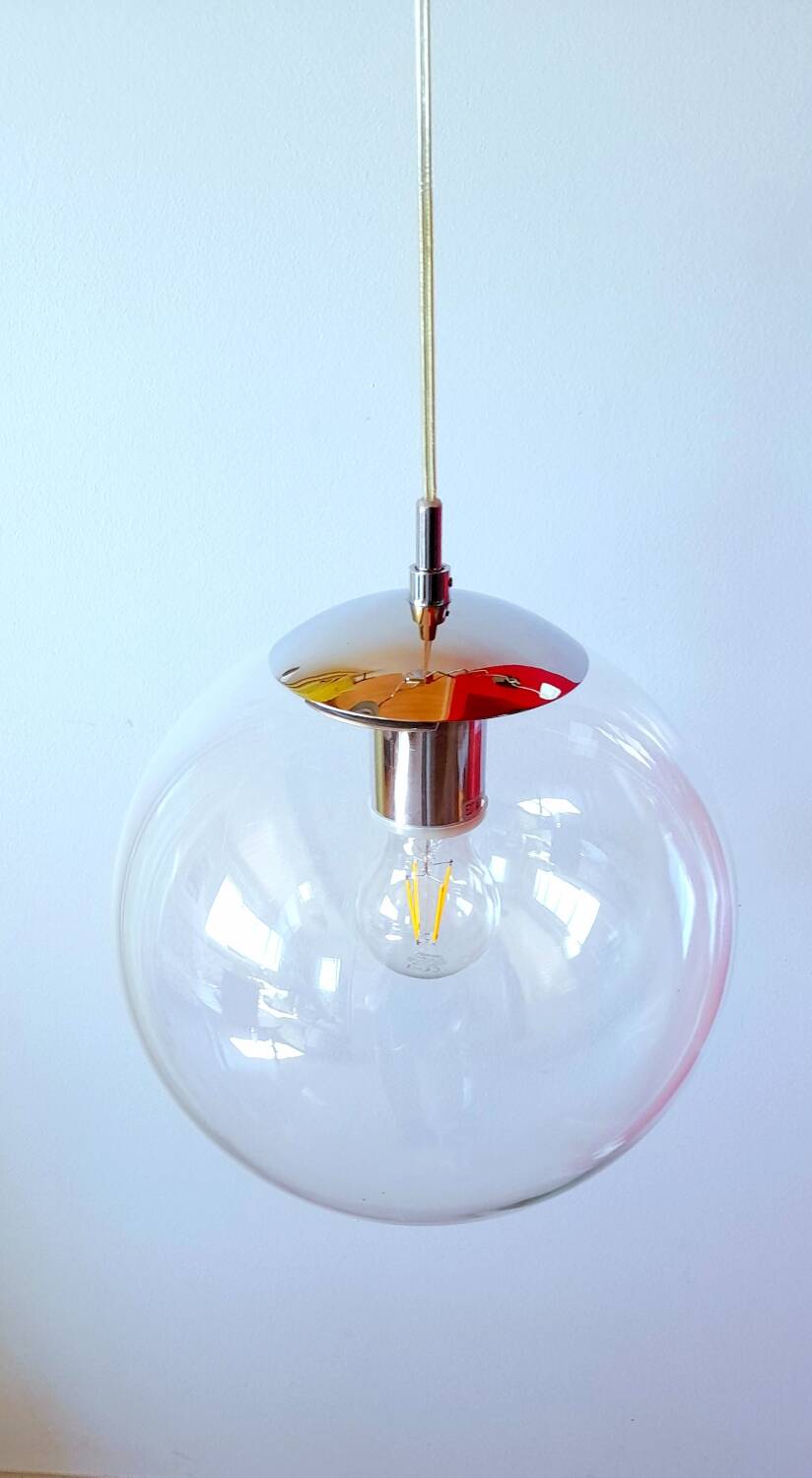 Glass globe pendant light