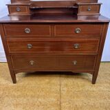 Edwardian Brocante Vintage Mahogany Dressing Table with Inlay 1900-1910
