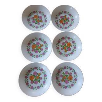 Set of 6 vintage 70's melanin plates