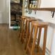 Set of 3 solid oak stools