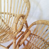 Pair of rattan "shell" armchairs for children
