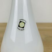Tarnowiec flat neck vase in vintage white glass