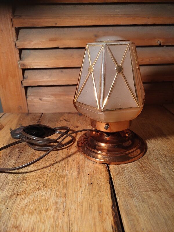 Art Deco lamp living room copper tulip glass pink edging gilded dp 1122109