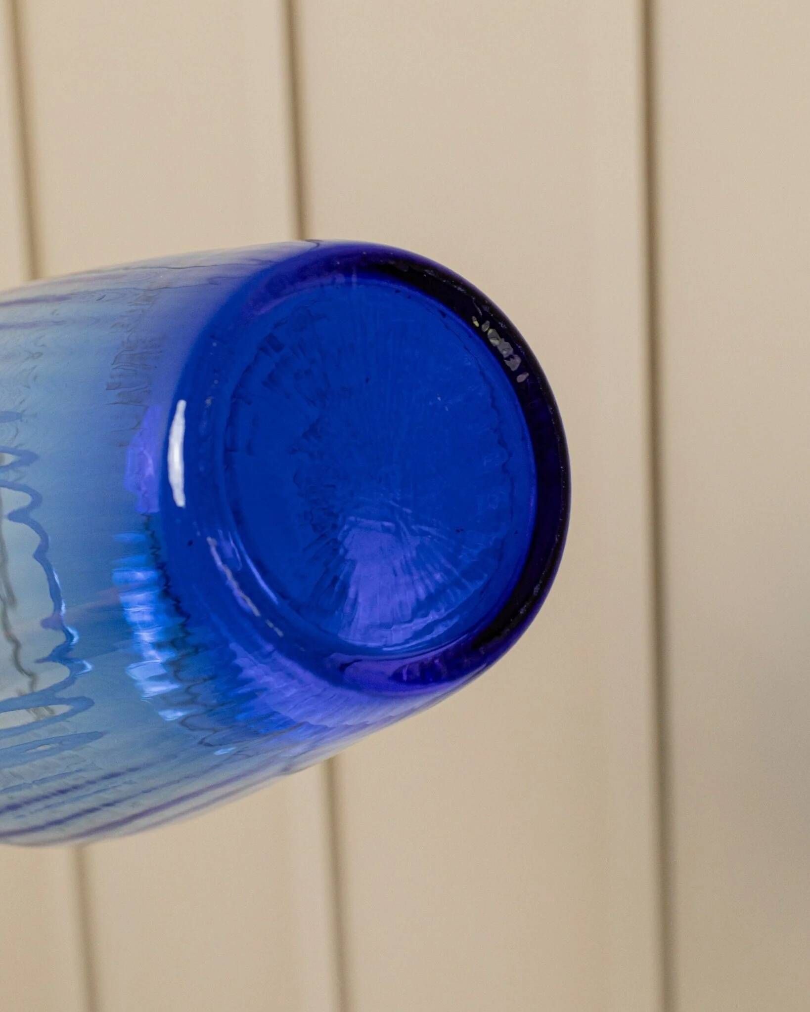 XL Murano Glass Vase in Blue, Italian Mid-Century Art Glass, 1970s