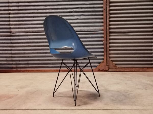 Chaise bleue Miroslav Navràtil pour Vertex 1959