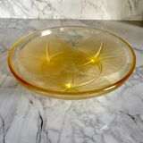 Lalique - coupe tripode volubilis jaune ambrée