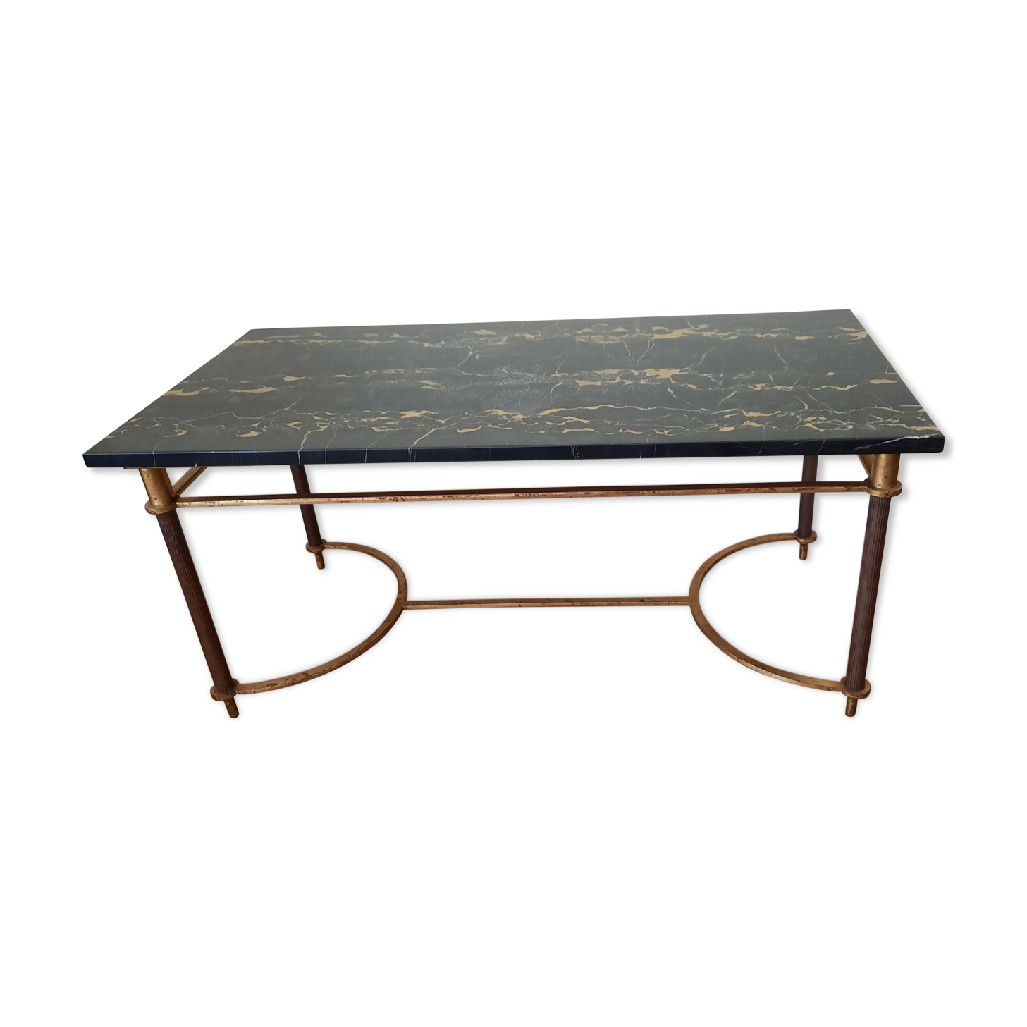 Marble and brass coffee table