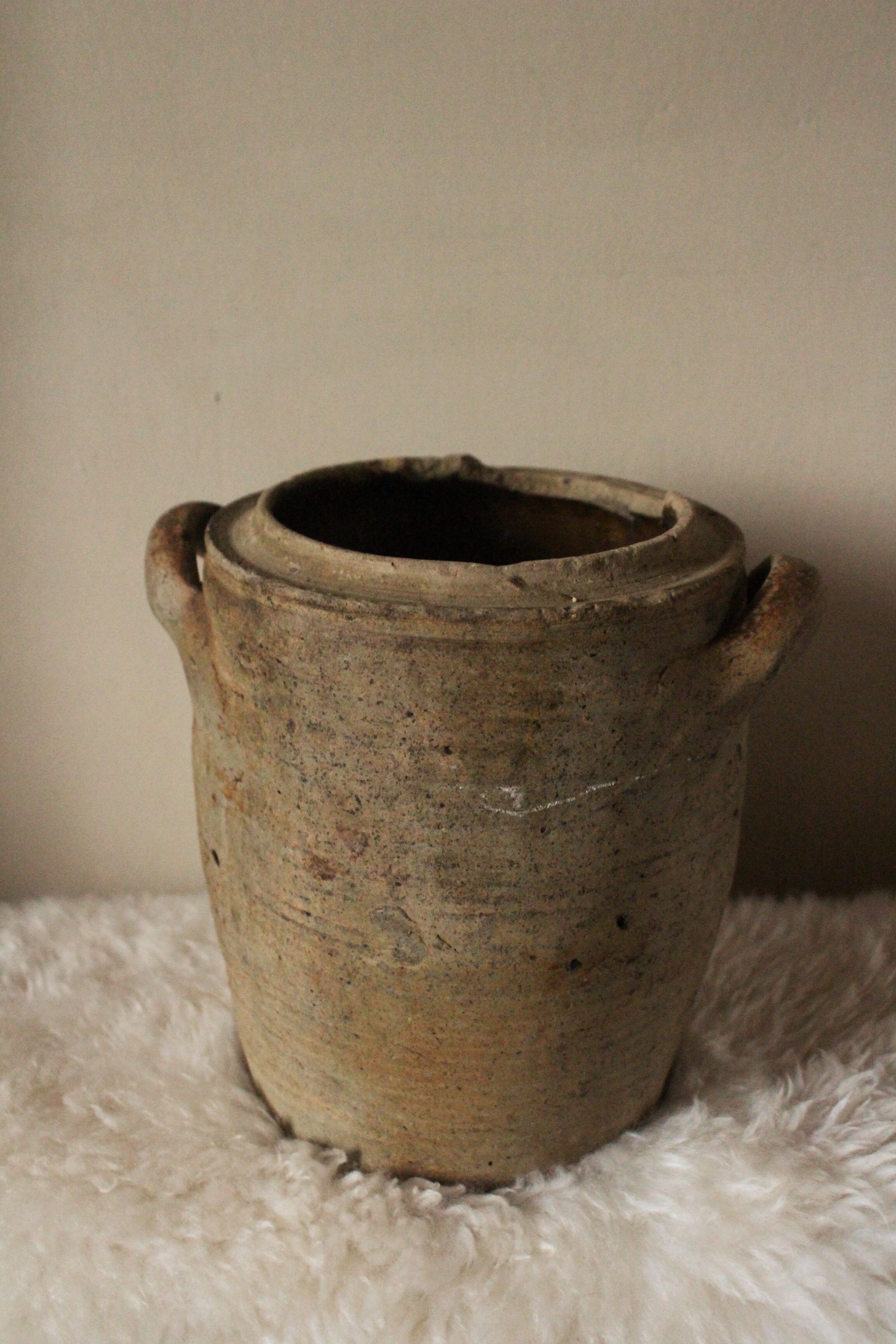 Authentic terracotta pot with handles