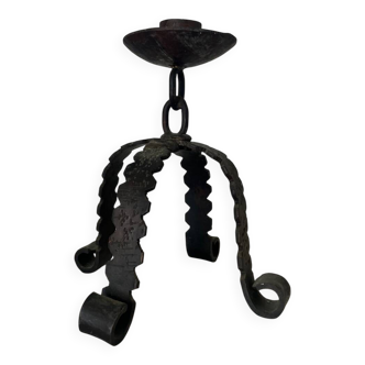 Bougeoir brutaliste en fer Art populaire