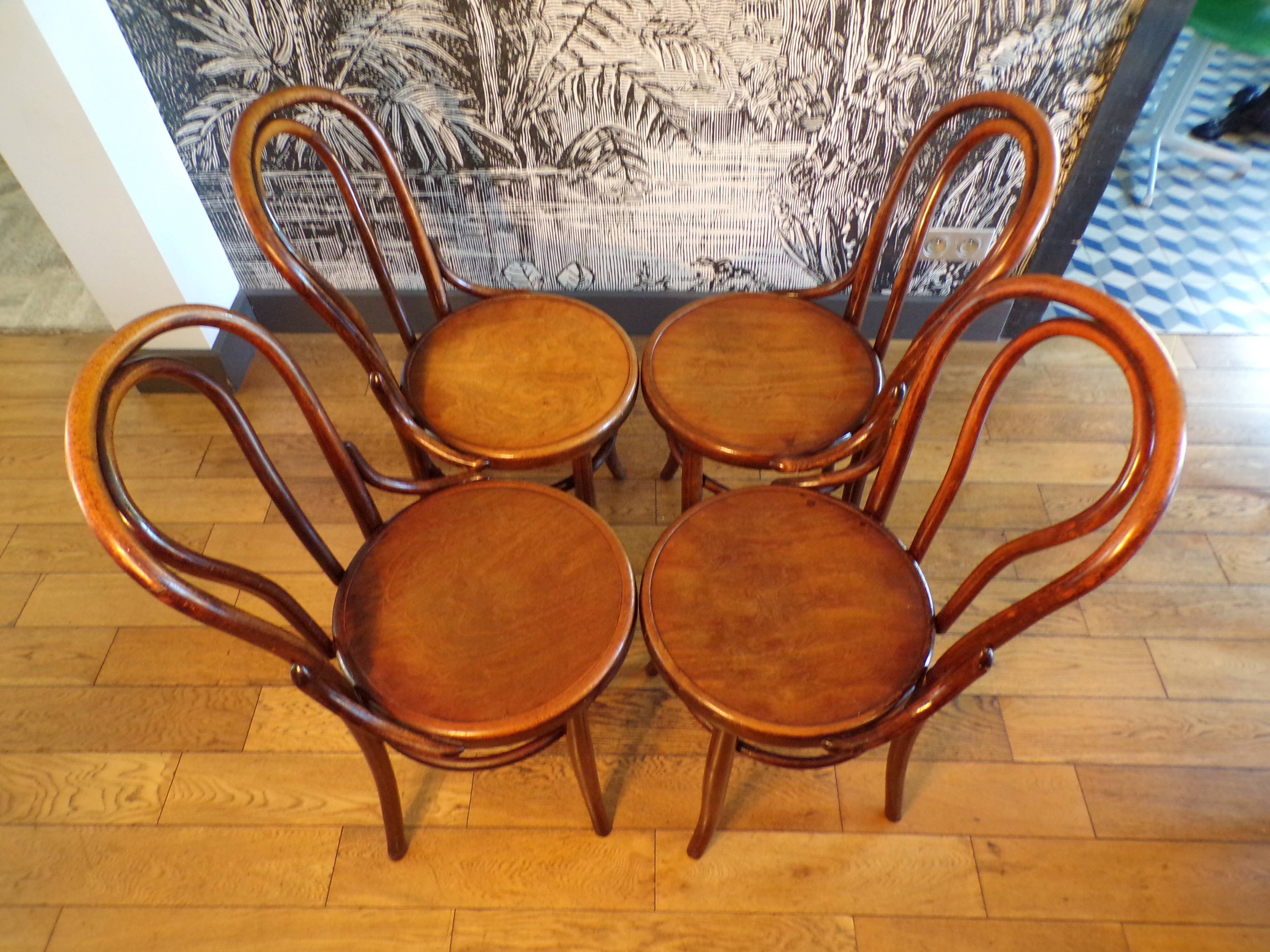 4 Fischel 18 bistro chairs in bent wood