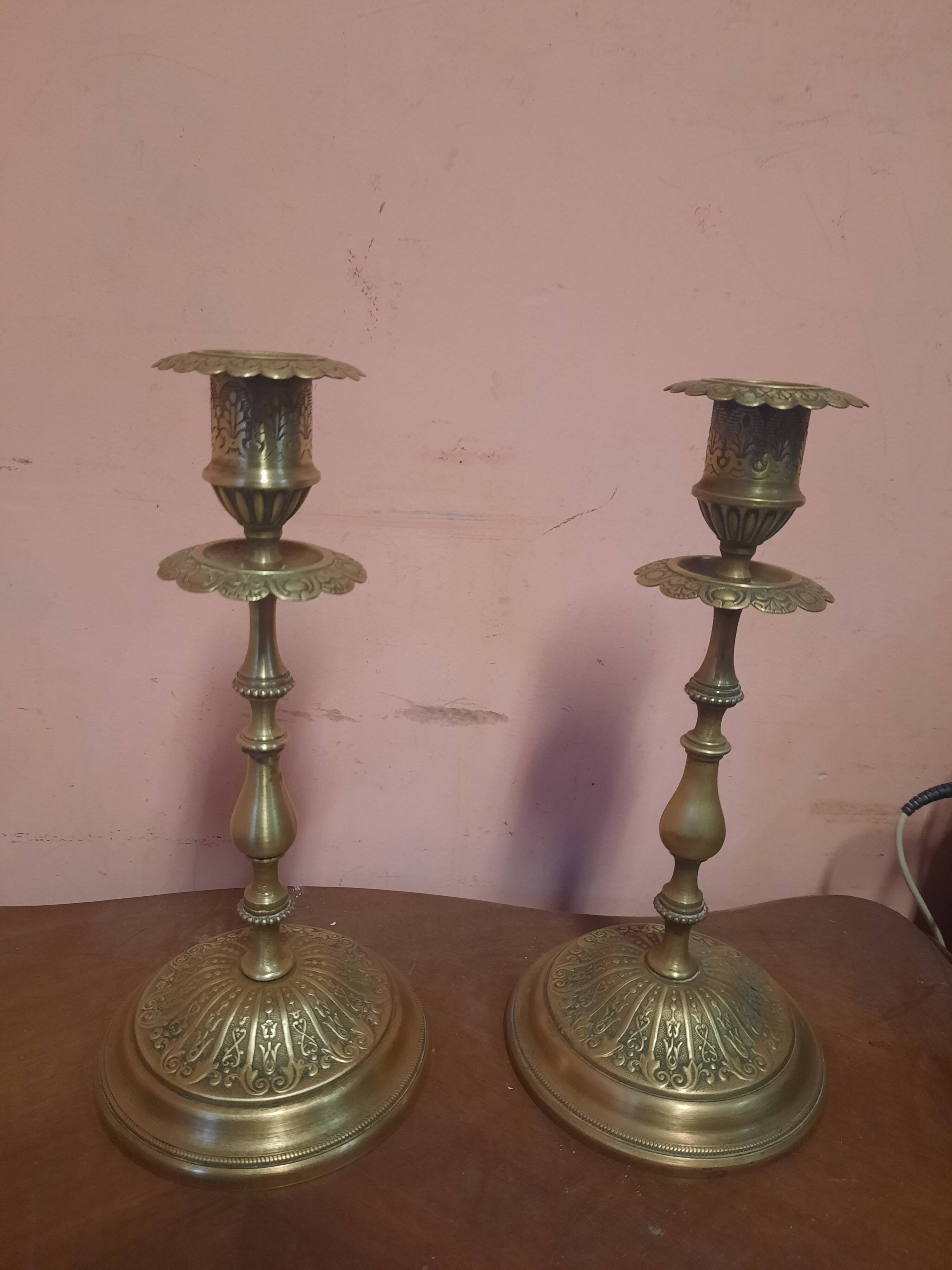 Lot De 4 Bougeoirs Dorés Métal - Style Vintage/rétro - Neuf Sans étiquette