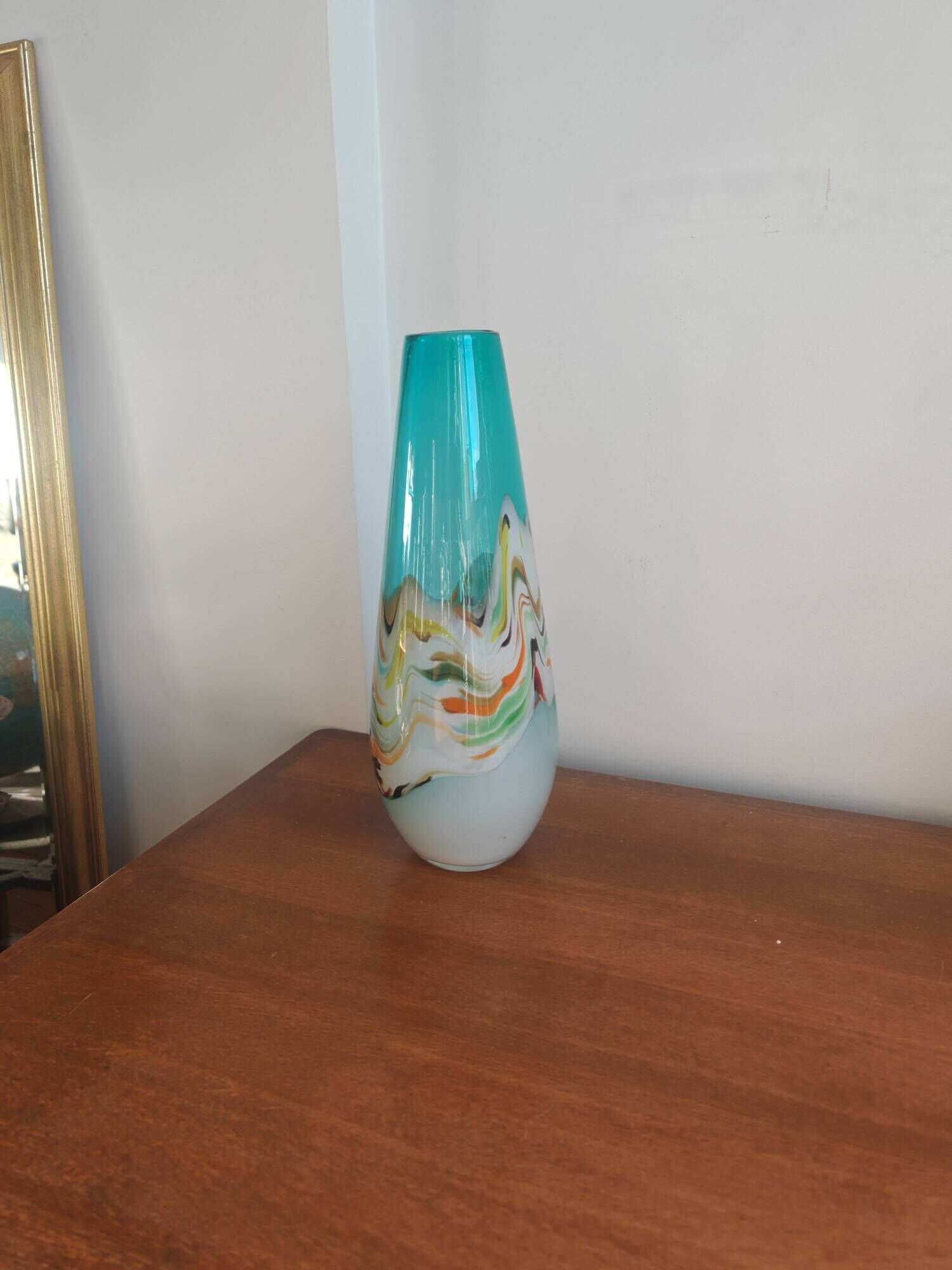 Tall vintage vase in blown glass in Murano style – 40 cm