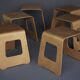 Tabourets Benjamin vintage IKEA en contreplaqué par Lisa Norinder, 1999. Lot de 6