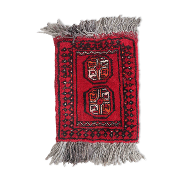 Vintage afghan ersari handmade carpet 24cm x 30cm 1970s