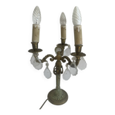 Lampe de table girandole bronze trois lumières