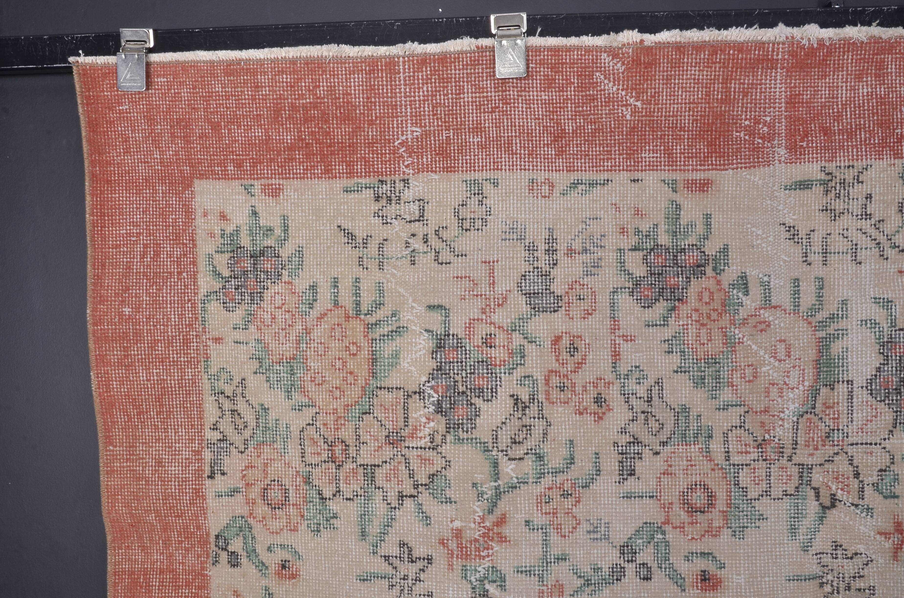 Tapis Oushak noué à la main à motif floral, référence 1268