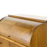 Bureau / bureau suédois en teck à plateau roulant du milieu du Secle