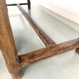 Authentic French farmhouse table from 1890 in solid oak with two drawers.