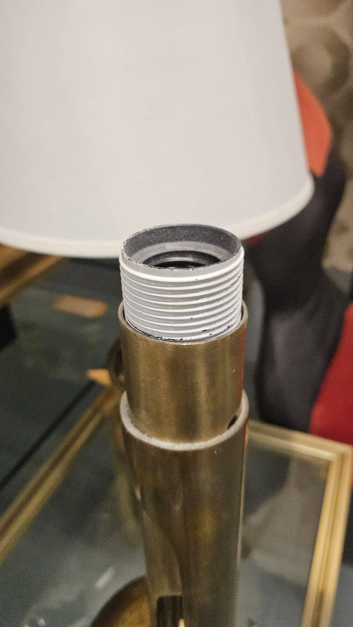 1970s pair of brass table lamps from France