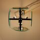 Vintage Art Deco chandelier in chrome metal and glass, Italy, 1970s