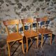 Vintage French bistro chairs in beech – Set of 3, 1950s café chairs