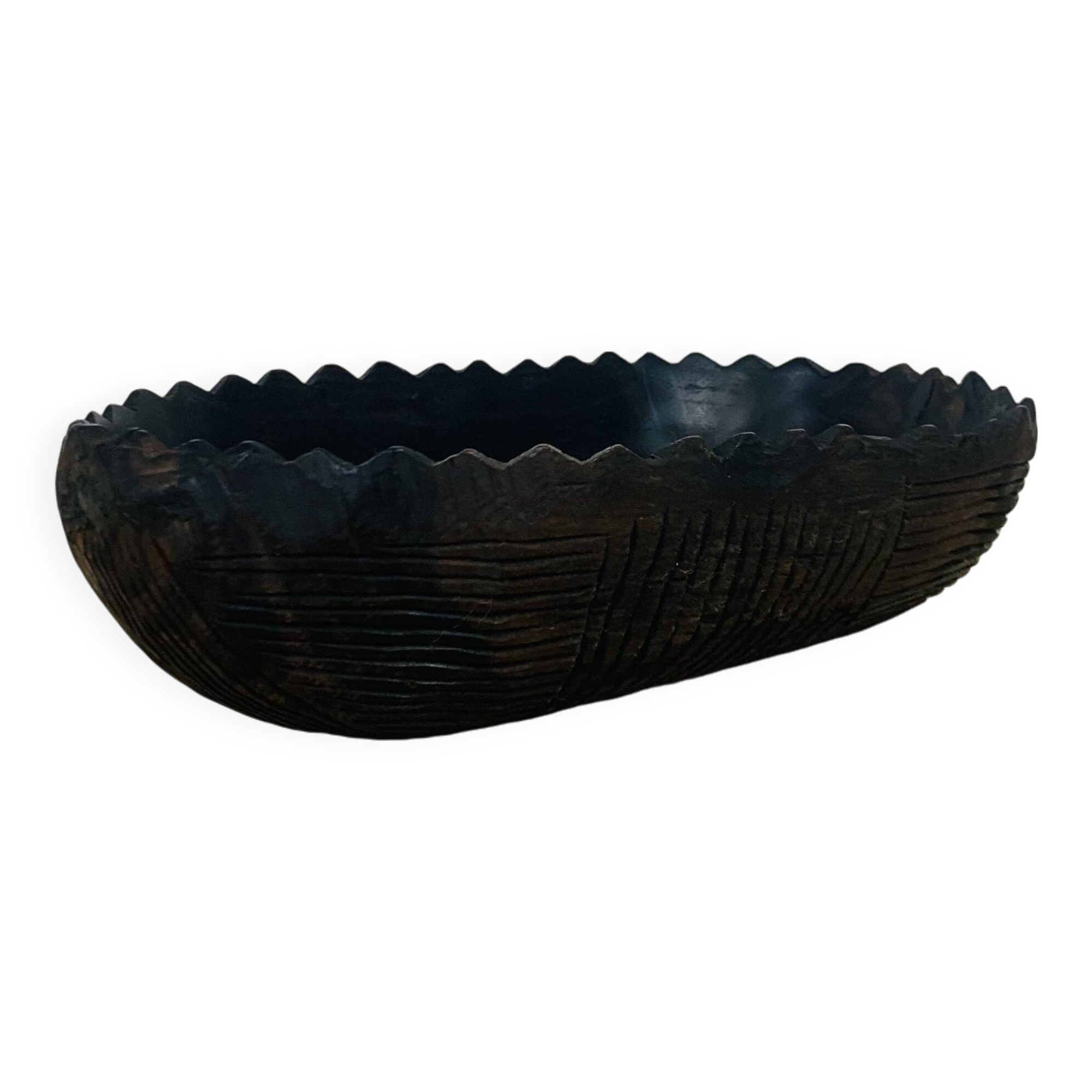 Ethnic style wooden fruit bowl