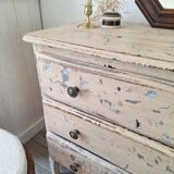 Vintage chest of drawers in patinated wood