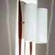 Modernist adjustable wall lights in teak and brass – 1950