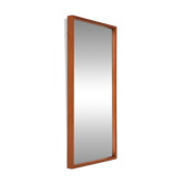 Minimalist teak wall mirror / Mid-century Danish modern design / 1960s / 1970s