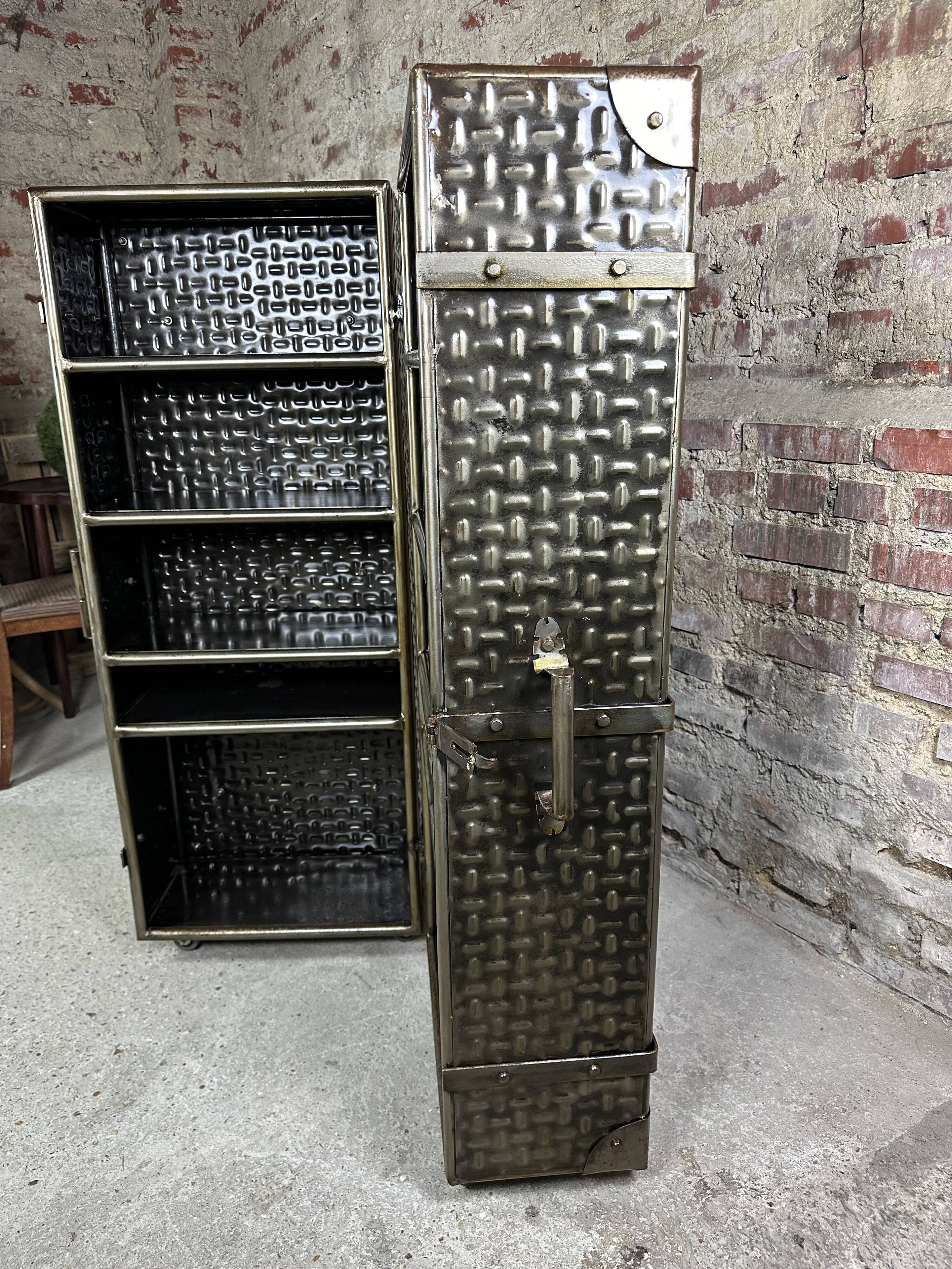 Bar trunk/storage unit in embossed steel 1980