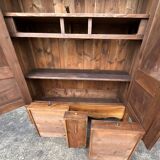 Empire wardrobe in solid walnut, France, mid-19th century.