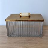 Vintage decorative box in ribbed glass – 1960s/70s