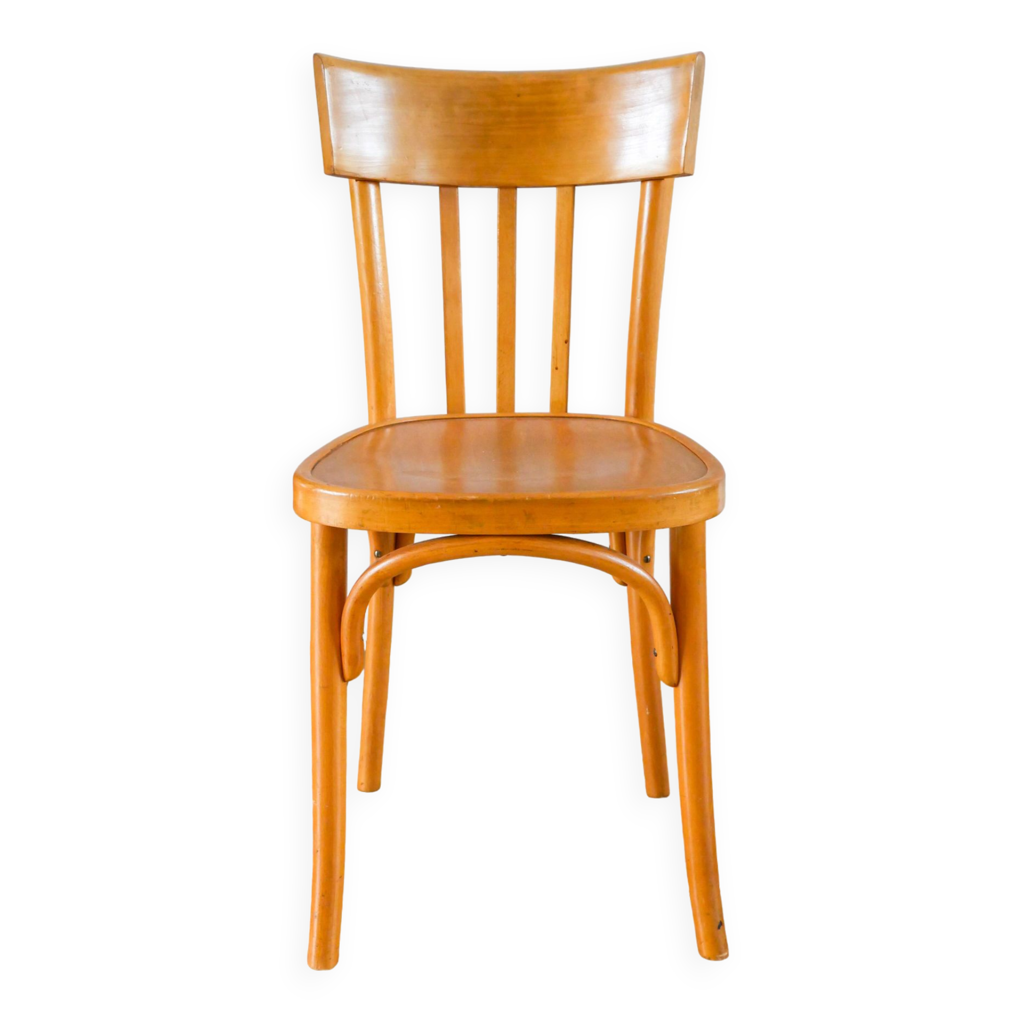 Baumann bistro chair in blond oak, 1950s