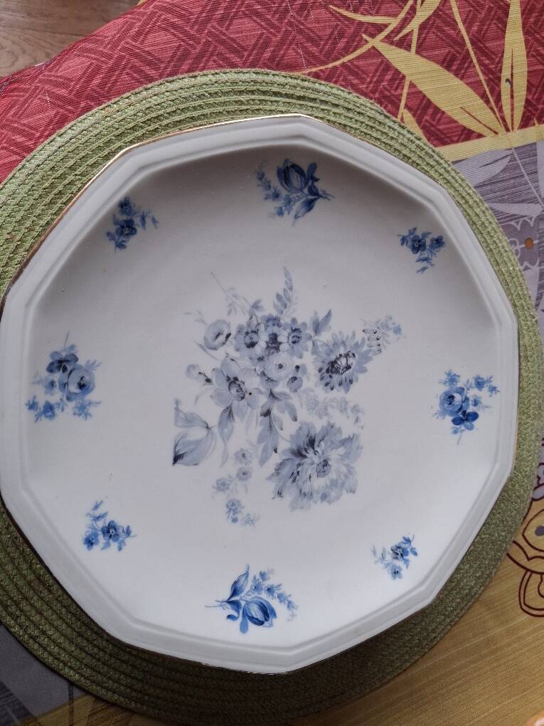 Compotier / assiette montée en porcelaine de limoges 1920-1930