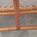 Vintage -Braided rattan sofa - chevron pattern