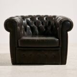 Chesterfield-style leather sofa set, set of 3