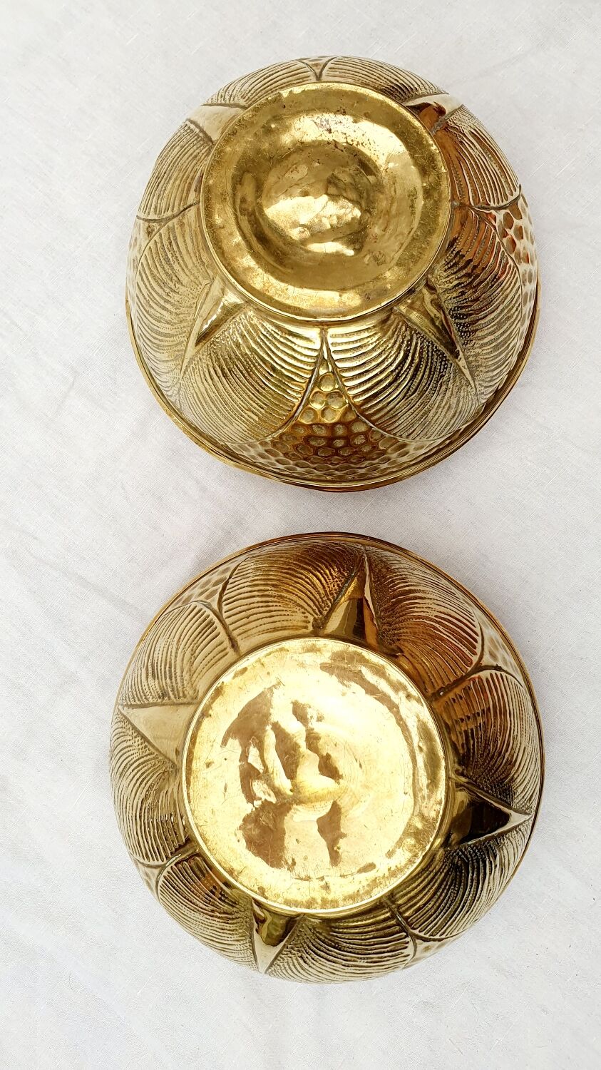 Pair of copper pot covers