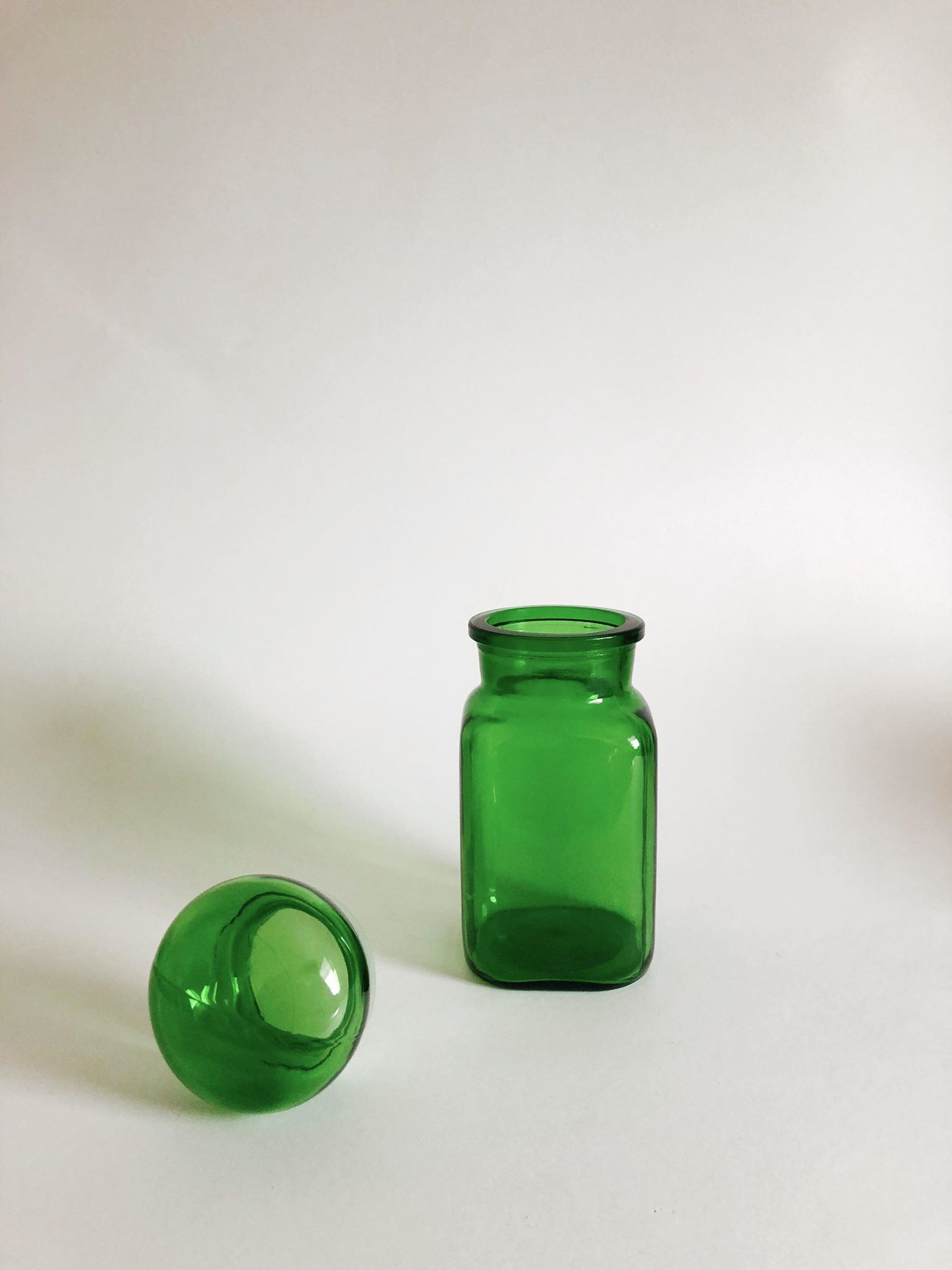 Green apothecary bottle