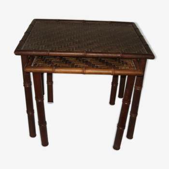 Tables gigognes en bois style bambou