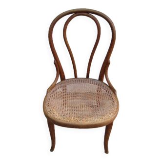 Chaise Thonet ancienne en bois courbé et cannage