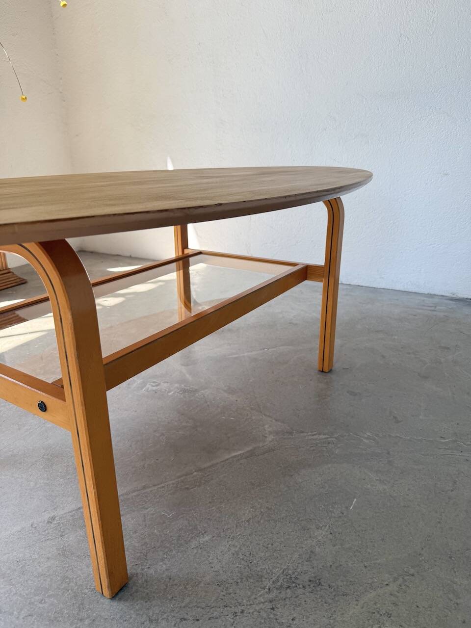 Oval coffee table beech 1980 Aalto Ikea