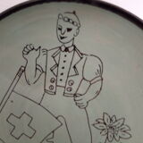 A pair of Thun earthenware plates by Lanz Gwatt.