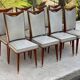 8 chaises scandinaves style italien 1950 bois et cuir blanc