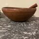 Raw wooden salad bowl